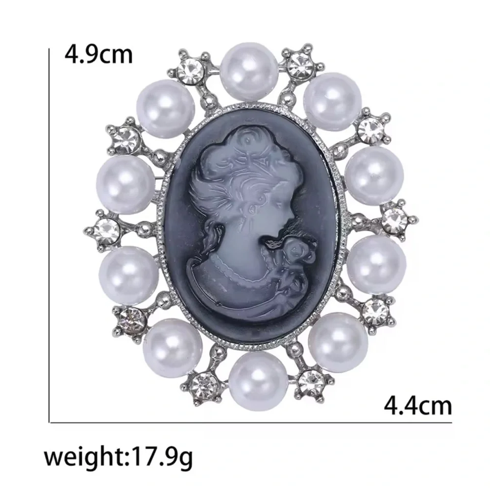 Vintage Pearl Cameo Brooch